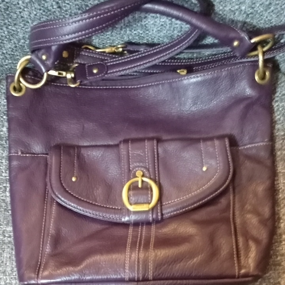 Stone Mountain Sophisticated Purple and Gold Leather Bag